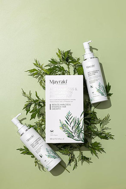 Mayraki Anti Hair Loss & Volumizing Shampoo Kit for Color-Treated Hair |Clarifying Growth Shampoo For Fuller, Thicker Hair | 300 ml | 10.14 fl.oz x2