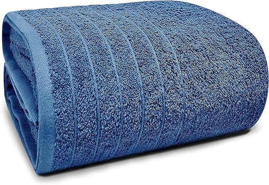 Tens Towels Pack of 1 Jumbo Bath Sheet 40 x 80 Inches, Extra Large & Light Weight, Quicker to Dry, 100% Cotton, Super Soft & Absorbent, Perfect to Wrap Yourself in, Blue