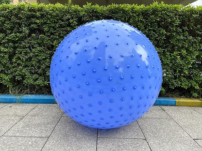 Large Sensory Massage Ball for Kids, 2 Pack 33.5" 85CM Macaron Blue Bouncy Exercise Balls for Toddlers, Big Inflatable Toys with Tactile Spikes, Outdoor Giant Yoga Balls, Large Beach Ball