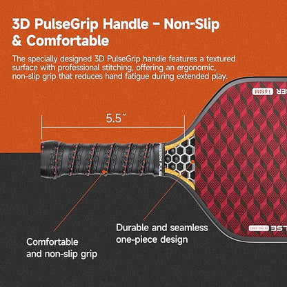 Pickleball Paddles 2025,Raw Carbon Fiber Surface（CFS） 16mm T700 High Grit & Spin, Pro Pickle Ball Paddles Designed for Ultimate Spin & Consistency