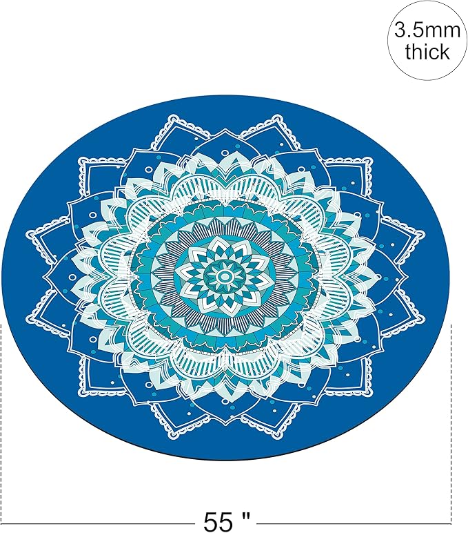 Round Meditation Pilates Yoga Mat Luxury Suede Large Yoga Mat Natural Rubber Non-Slip Base is ery Suitable for Meditation, Stretching, Yoga Environmental Protection, Fitness Exercise, Home and Outdoor. 140CM Diameter