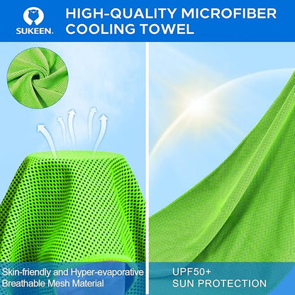 Sukeen 4 Pack Cooling Towel (40"x12"), Ice Towel, Soft Breathable Chilly Microfiber Towel for Sports, Workout & More Activities
