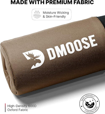 DMoose Fitness Barbell Pad for Hip Thrust, Squat & Lunges - Non-Slip Thick Foam Cushion for Neck and Back Support with Two Straps - Hip Thrust Pad for Leg Day - Fits All Olympic Bars and Smith Machine