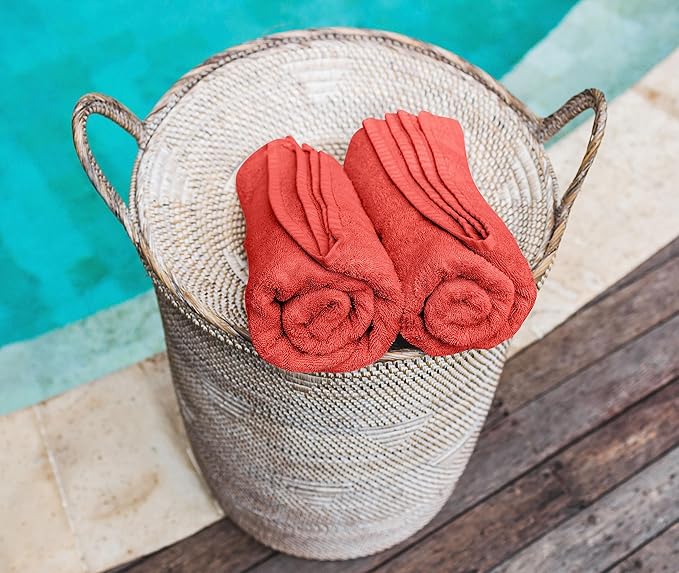 Utopia Towels 24 Pack Cotton Washcloths Set, 100% Ring Spun Cotton, Premium Quality Flannel Face Cloths, Highly Absorbent and Soft Feel Fingertip Towels, Coral