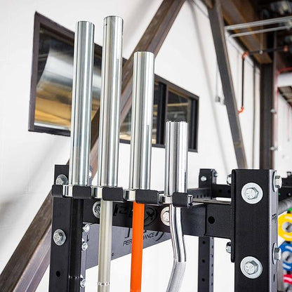 PRx Performance 3x3 Squat Rack Mounted Barbell Storage - 1 or 4 Bar Hanger (4 Bar Storage)