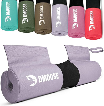 DMoose Fitness Barbell Pad for Hip Thrust, Squat & Lunges - Non-Slip Thick Foam Cushion for Neck and Back Support with Two Straps - Hip Thrust Pad for Leg Day - Fits All Olympic Bars and Smith Machine