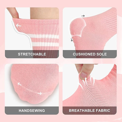 Pilates Socks with Grips for Yoga, Barefoot, Ballet, Barre, Hospital Non Slip Anti Skid Socks for Women and Men