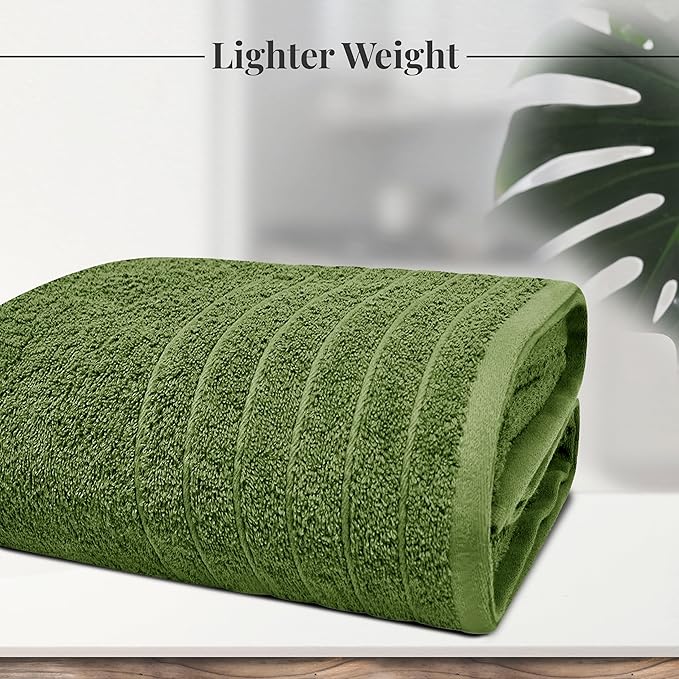 Tens Towels Pack of 1 Jumbo Bath Sheet 40 x 80 Inches, Extra Large & Light Weight, Quicker to Dry, 100% Cotton, Super Soft & Absorbent, Perfect to Wrap Yourself in, Green
