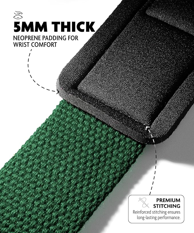DMoose Fitness Lifting Straps 24" (Pair) - 5mm Padded Durable Wrist Straps for Weightlifting & Powerlifting - Cotton Lifting Strap with Silicone Grip for Men & Women - Deadlift Strap for Gym Workout