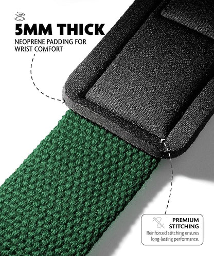 DMoose Fitness Lifting Straps 24" (Pair) - 5mm Padded Durable Wrist Straps for Weightlifting & Powerlifting - Cotton Lifting Strap with Silicone Grip for Men & Women - Deadlift Strap for Gym Workout