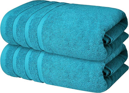 Infinitee Xclusives 100% Cotton Luxury Bath Towels Set of 2 (27x54 Inches) (Serene Teal, Bath Towels - Pack 2)