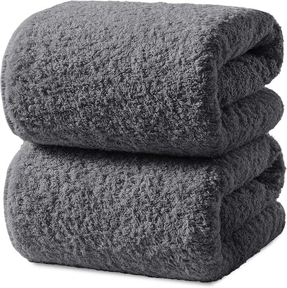 REDKISS Ultra-Plush Bath Towel Set - 900GSM Premium Thick Cotton for Bathroom & Spa, Super Absorbent Bath with No Shedding (2-Piece Bath Twoel Set for Adults, Luxury Hotel & Home Use)-Smoky Grey