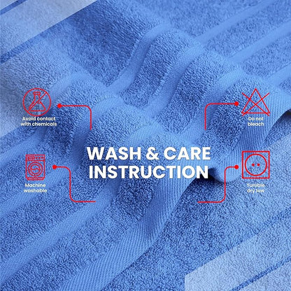 Infinitee Xclusives 100% Cotton Luxury Bath Towels Set of 2 (27x54 Inches) (Eloquent Blue, Bath Towels - Pack 2)