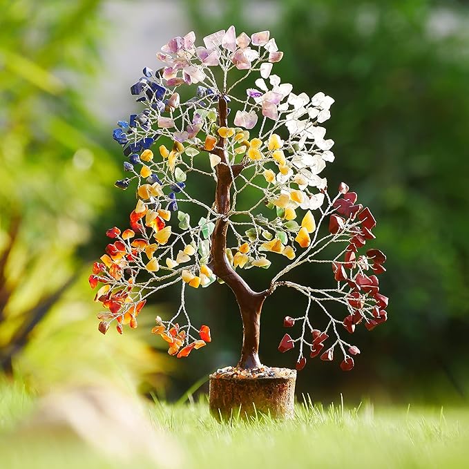 YATSKIA Crystal Tree - Bonsai Tree - Tree of Life - Seven Chakra Crystals - Feng Shui - Gemstones - Home Decor - Crystal Necklaces - House Warming Gifts New Home - Spiritual Gifts - Crystal Gifts