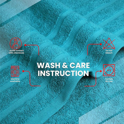 Infinitee Xclusives 100% Cotton Luxury Bath Towels Set of 2 (27x54 Inches) (Serene Teal, Bath Towels - Pack 2)