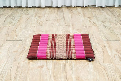Leewadee Meditation Cushion Set – 1 Small Zafu Yoga Pillow and 1 Small Roll-Up Zabuton Mat Filled with Kapok