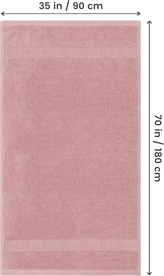 Utopia Towels Luxurious Jumbo Bath Sheet 2 Piece, 600 GSM, 35 by 70 Inches, 100% Ring Spun Cotton, Highly Absorbent and Quick Dry Extra Large Bath Towel, Super Soft Towel, Dusty Pink