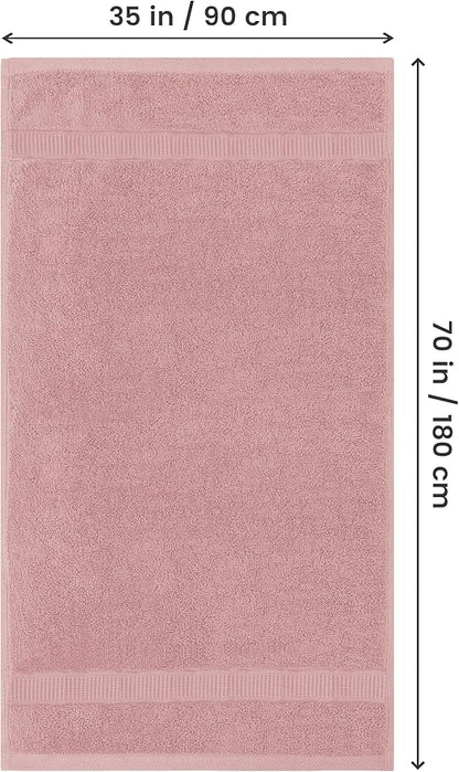 Utopia Towels Luxurious Jumbo Bath Sheet 2 Piece, 600 GSM, 35 by 70 Inches, 100% Ring Spun Cotton, Highly Absorbent and Quick Dry Extra Large Bath Towel, Super Soft Towel, Dusty Pink