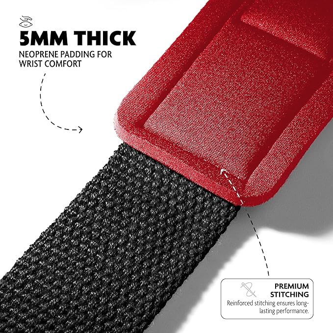 DMoose Fitness Lifting Straps 24" (Pair) - 5mm Padded Durable Wrist Straps for Weightlifting & Powerlifting - Cotton Lifting Strap with Silicone Grip for Men & Women - Deadlift Strap for Gym Workout