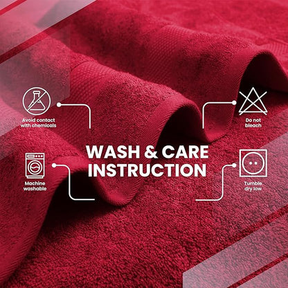 Infinitee Xclusives– Luxury Bath Sheets Towels – 2 Pack 600 GSM (35X70 Inches)– 100% Ring Spun Cotton Large Bath Towels for Bathroom (Burgundy, Bath Sheet Pack of 2)