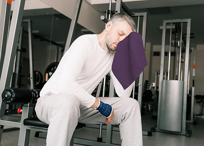 Utopia Towels 12 Pack Cotton Washcloths Set, 100% Ring Spun Cotton, Premium Flannel Face Cloths, Highly Absorbent and Soft Feel Fingertip Towels, Plum