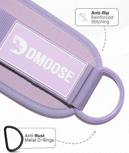 DMoose Fitness Ankle Straps for Cable Machines - One Size Fit with Premium Padding, Glute Kickback Ankle Strap for Women & Men, Cable Attachments for Gym, Booty Workouts, Leg Extension & Hip Abductors