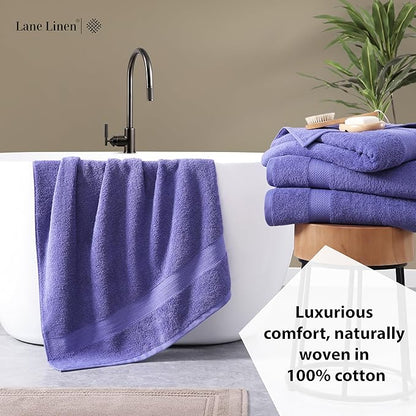 LANE LINEN 100% Cotton 4 Pack Bath Sheets (35"x66") - Ring Spun, Extra Large Cotton Bath Towels Set - Quick Dry, Soft & Absorbent Oversized Towel Set - Remains Soft After Multiple Washes - Blue Irish