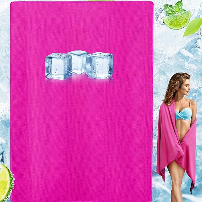 Cooling Oversized Towel Microfiber Thin Towel for Beach/Neck/Face Cool Down 80"x40"Sun Protection Ice Large Navy Blue Swimming Quick Dry Absorbent for Travel/Family/Pool/Outdoor/Yoga/ Gym/Working out