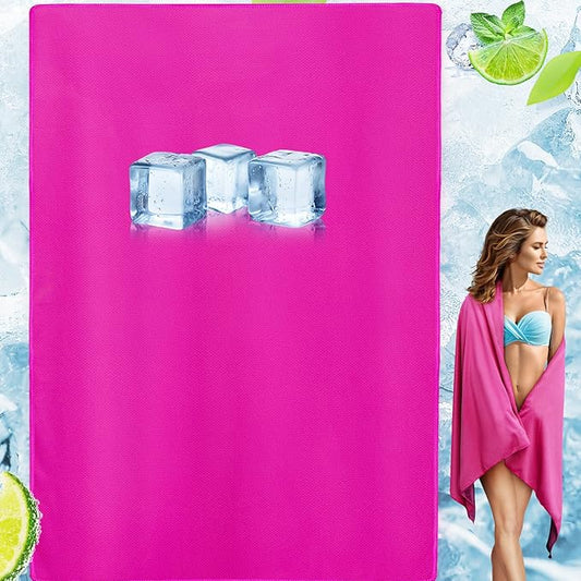 Cooling Oversized Towel Microfiber Thin Towel for Beach/Neck/Face Cool Down 80"x40"Sun Protection Ice Large Navy Blue Swimming Quick Dry Absorbent for Travel/Family/Pool/Outdoor/Yoga/ Gym/Working out