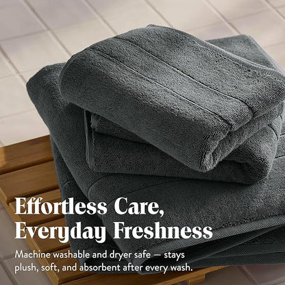 Brooklinen Super-Plush Turkish Cotton Washcloths Set of 2 Cotton, 820 GSM, Highly Absorbent, Machine Washable, Perfect for Home & Bathroom (13" x 13", Graphite Gray)