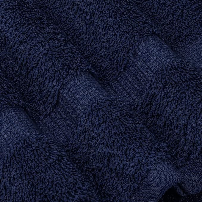 Chakir Turkish Linens | Hotel & Spa Quality 100% Cotton Premium Turkish Towels | Soft & Absorbent (4-Piece Washcloths, Navy)