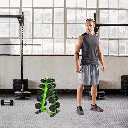 WF Athletic Supply Dumbbell Rack, 5-Tier A-Frame Dumbbell Rack for Dumbbell Storage, Color Options Available in Black/White/Green/Yellow/Red/Pink/Orange & Blue
