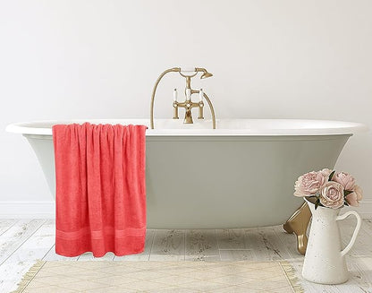 Utopia Towels Luxurious Jumbo Bath Sheet 2 Piece, 600 GSM, 35 by 70 Inches, 100% Ring Spun Cotton, Highly Absorbent and Quick Dry Extra Large Bath Towel, Super Soft Towel, Coral