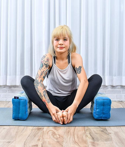 Leewadee Yoga Block – Floor Cushion for Yoga Practice, Meditation Seat Cushion for Workouts Filled with Kapok