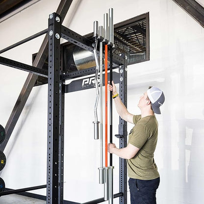 PRx Performance 3x3 Squat Rack Mounted Barbell Storage - 1 or 4 Bar Hanger (4 Bar Storage)