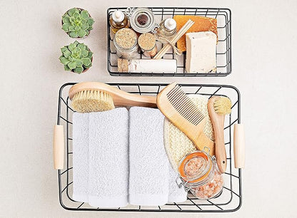 Utopia Towels 24 Pack Cotton Washcloths Set, 100% Ring Spun Cotton, Premium Quality Flannel Face Cloths, Highly Absorbent and Soft Feel Fingertip Towels, Black, White