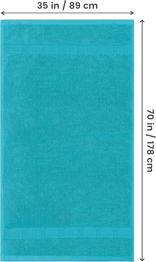 Utopia Towels Luxurious Jumbo Bath Sheet 2 Piece, 600 GSM, 35 by 70 Inches, 100% Ring Spun Cotton, Highly Absorbent and Quick Dry Extra Large Bath Towel, Super Soft Towel, Turquoise