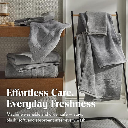 Brooklinen Super-Plush Turkish Cotton Bath Towels Set of 2 Cotton, 820 GSM, Machine Washable, Perfect Bath Towels for Bathroom, Spa & Shower (30" x 58", Smoke Grey)