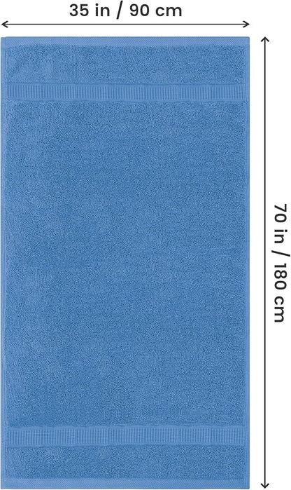 Utopia Towels Luxurious Jumbo Bath Sheet 2 Piece, 600 GSM, 35 by 70 Inches, 100% Ring Spun Cotton, Highly Absorbent and Quick Dry Extra Large Bath Towel, Super Soft Towel, Electric Blue