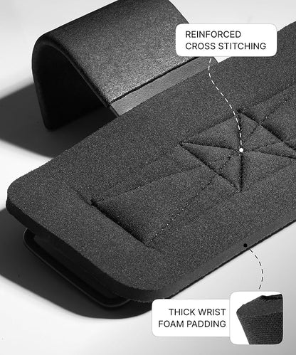 DMoose Fitness Weight Lifting Hooks (Pair) for Deadlifts, Pull Ups, Rows & Shrugs - Anti-Rip Nylon Strap Hand Grips with Thick Wrist Padding - Heavy Duty Wrist Straps for Weightlifting & Gym Workouts