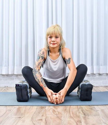 Leewadee Yoga Block – Floor Cushion for Yoga Practice, Meditation Seat Cushion for Workouts Filled with Kapok