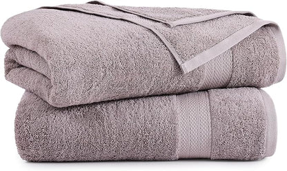 LANE LINEN 100% Cotton 2 Pack Bath Sheets (35"x66") - Ring Spun, Extra Large Cotton Bath Towels Set - Quick Dry, Soft & Absorbent Oversized Towel Set - Remains Soft After Multiple Washes - Platinum