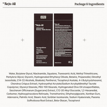 Advanced Retino-Mela Serum – HPR Retinol Serum for Face – Anti-Aging, Pore Minimizer, Next-Gen Korean Skin care – Gentle & Beginner-Friendly – With Niacinamide 10% and TXA 4% – 1 Fl Oz