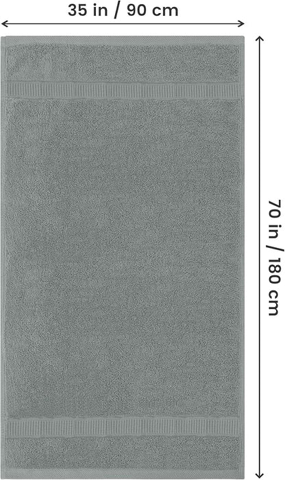 Utopia Towels Luxurious Jumbo Bath Sheet 2 Piece, 600 GSM, 35 by 70 Inches, 100% Ring Spun Cotton, Highly Absorbent and Quick Dry Extra Large Bath Towel, Super Soft Towel, Cool Grey