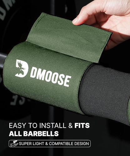 DMoose Fitness Barbell Pad for Hip Thrust, Squat & Lunges - Non-Slip Thick Foam Cushion for Neck and Back Support with Two Straps - Hip Thrust Pad for Leg Day - Fits All Olympic Bars and Smith Machine