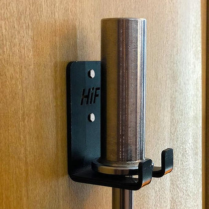 Olympic Barbell Hanger,Garage Gym Bar Wall Rack,Vertical Barbell Mount Rack,Space Saving Commercial or Home Gym Accessory,Holds Under 33mm Bar Size