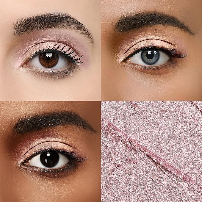 Cream Waterproof Hypoallergenic Eyeshadow Stick, longwear Metallic Glitter Matte Eye Shadow Pencil With Makeup Brush, Eye Brightener, 12 Pink Diamond Shimmer