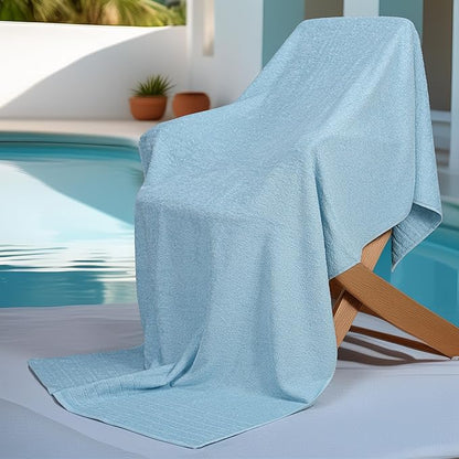 Tens Towels Pack of 1 Jumbo Bath Sheet 40 x 80 Inches, Extra Large & Light Weight, Quicker to Dry, 100% Cotton, Super Soft & Absorbent, Perfect to Wrap Yourself in, Sky Blue