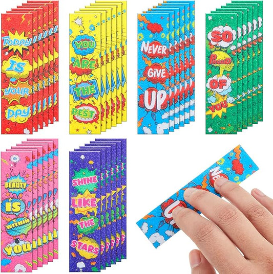 36 Pcs Anxiety Sensory Stickers Mental Health Stickers Fidget Textured Strips Toys Adhesive Tactile Calm Relief Items for Adults Desk School Counselor Classroom(Hero Style)