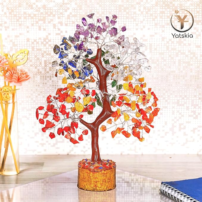 YATSKIA 7 Chakra Crystal Tree of Life, Gemstones and Crystals, Crystals Home Office Decor, Birthday Gifts for Women